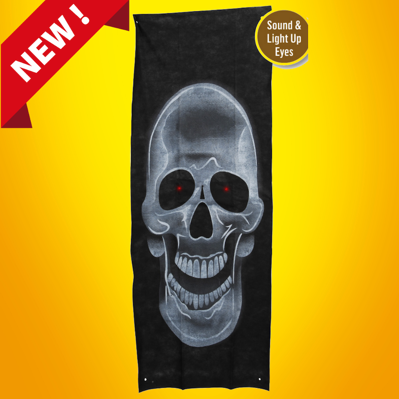 SKULL DOOR CURTAIN | WITH LIGHT UP EYES