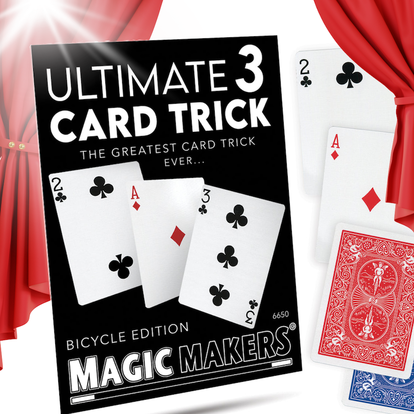 ULTIMATE 3 CARD TRICK - RED AND BLUE BICYCLE CARDS