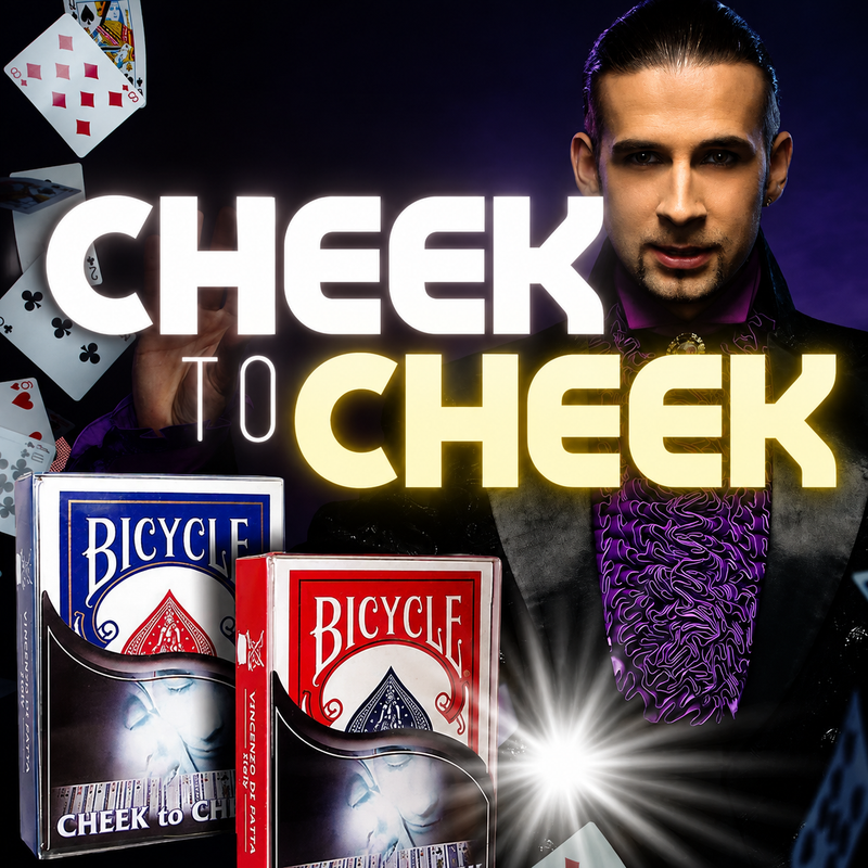 CHEEK TO CHEEK CARD TRICK - BLUE - MAGIC SHOP AUSTRALIA