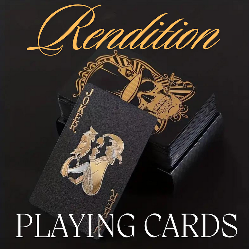 RENDITION BLACK SKULL PLAYING CARDS