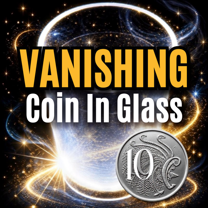 VANISHING COIN IN GLASS MAGIC TRICK