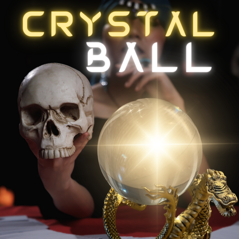 CRYSTAL BALL | GLASS WITH ORIENTAL METAL STAND
