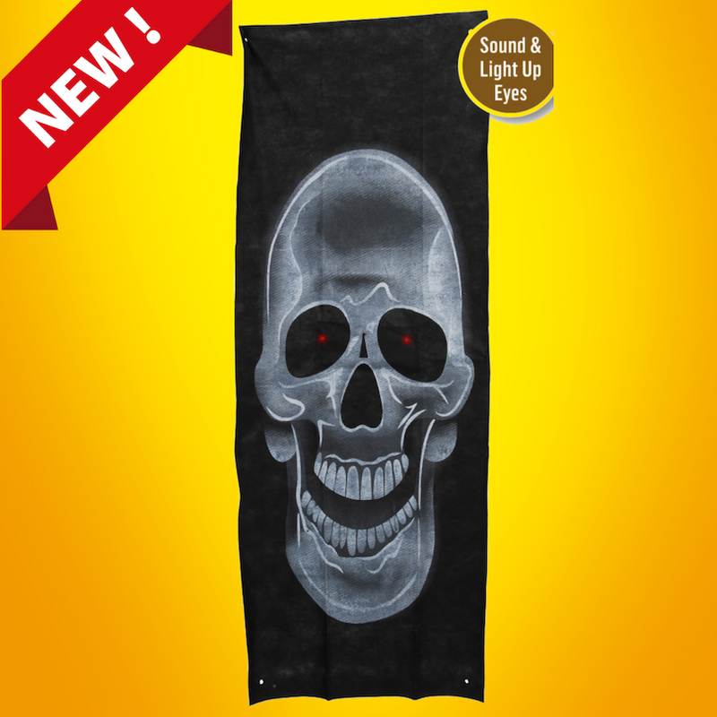 SKULL DOOR CURTAIN | WITH LIGHT UP EYES